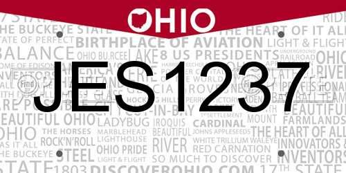 JES1237 Ohio License Plate