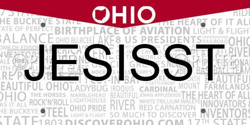 JESISST Ohio License Plate