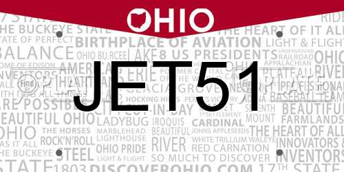 JET51 Ohio License Plate