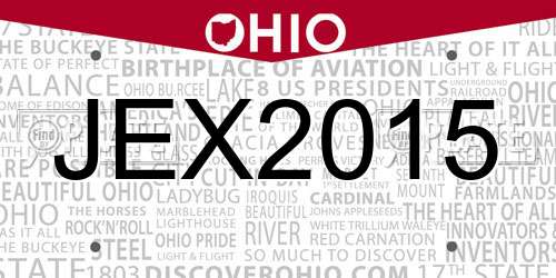 JEX2015 Ohio License Plate