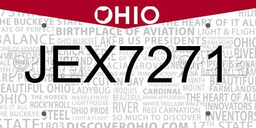 JEX7271 Ohio License Plate