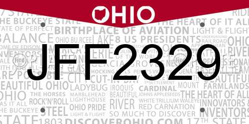 JFF2329 Ohio License Plate