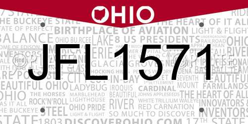 JFL1571 Ohio License Plate