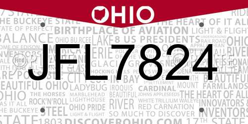 JFL7824 Ohio License Plate