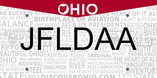 JFLDAA Ohio License Plate
