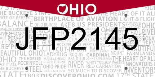 JFP2145 Ohio License Plate