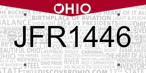 JFR1446 Ohio License Plate