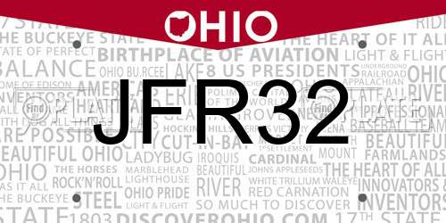 JFR32 Ohio License Plate