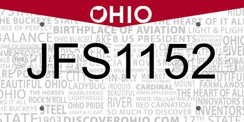JFS1152 Ohio License Plate