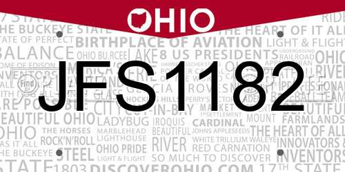 JFS1182 Ohio License Plate