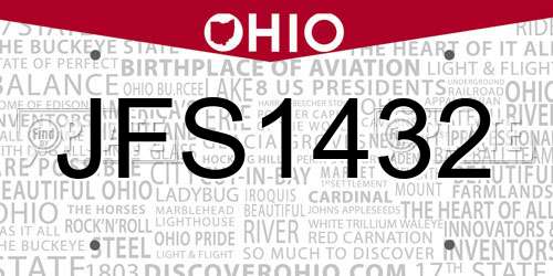 JFS1432 Ohio License Plate
