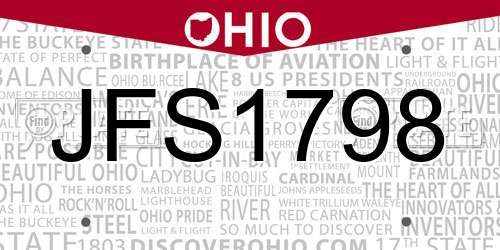 JFS1798 Ohio License Plate