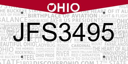 JFS3495 Ohio License Plate