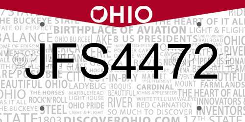 JFS4472 Ohio License Plate