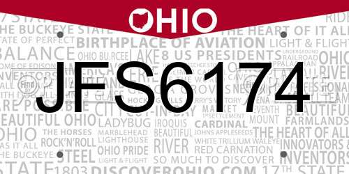 JFS6174 Ohio License Plate