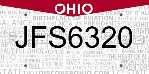 JFS6320 Ohio License Plate