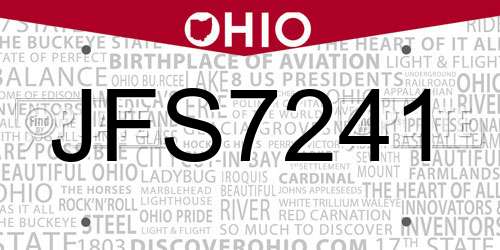JFS7241 Ohio License Plate