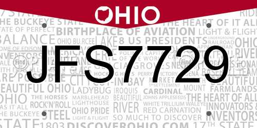 JFS7729 Ohio License Plate