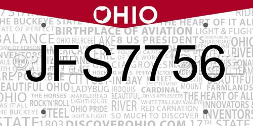 JFS7756 Ohio License Plate