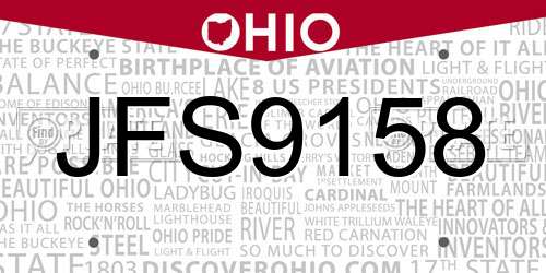 JFS9158 Ohio License Plate