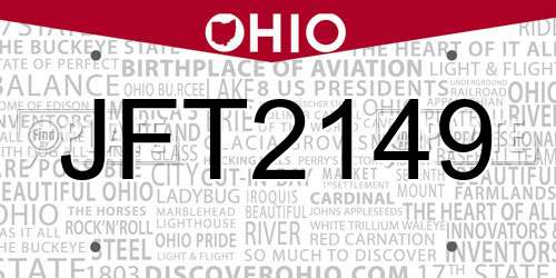 JFT2149 Ohio License Plate