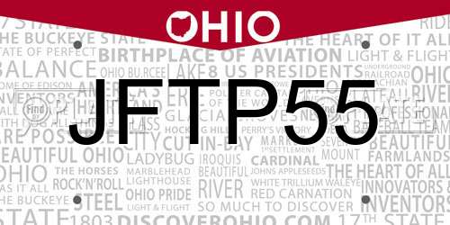 JFTP55 Ohio License Plate