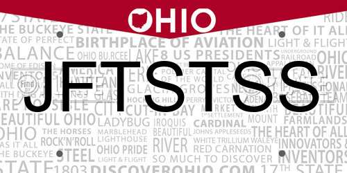 JFTSTSS Ohio License Plate