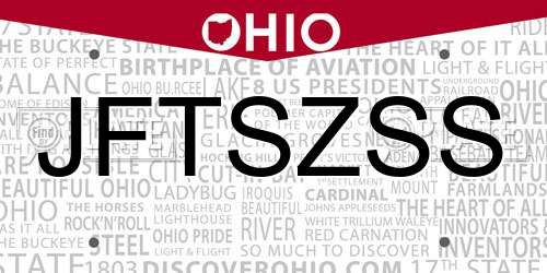 JFTSZSS Ohio License Plate