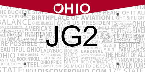 JG2 Ohio License Plate