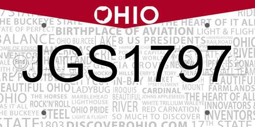 JGS1797 Ohio License Plate