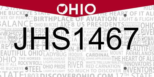 JHS1467 Ohio License Plate