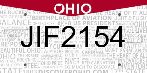 JIF2154 Ohio License Plate