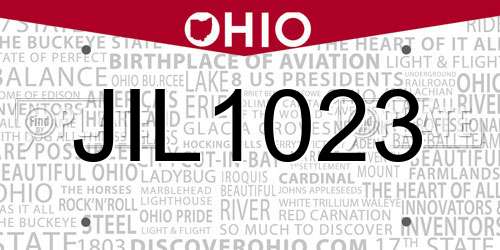 JIL1023 Ohio License Plate