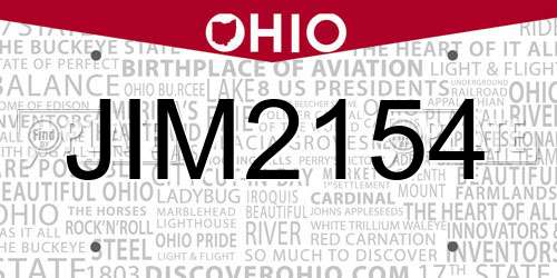 JIM2154 Ohio License Plate