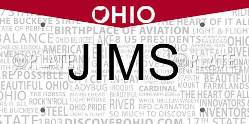 JIMS Ohio License Plate