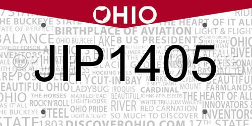 JIP1405 Ohio License Plate