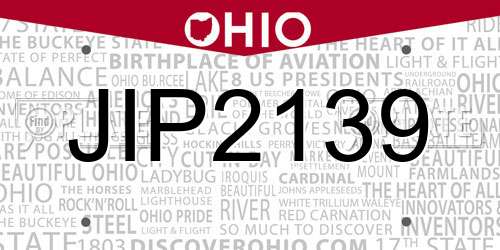 JIP2139 Ohio License Plate
