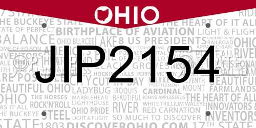 JIP2154 Ohio License Plate