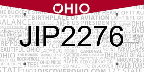 JIP2276 Ohio License Plate