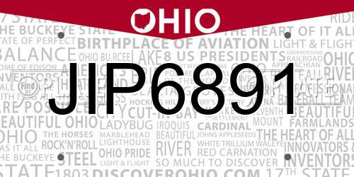 JIP6891 Ohio License Plate