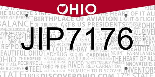 JIP7176 Ohio License Plate