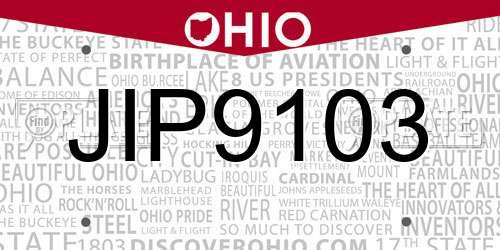 JIP9103 Ohio License Plate