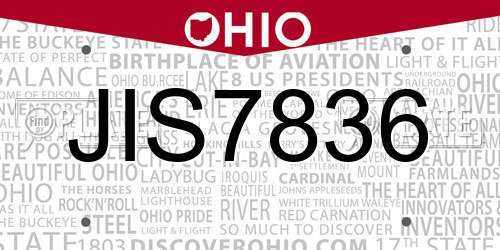 JIS7836 Ohio License Plate