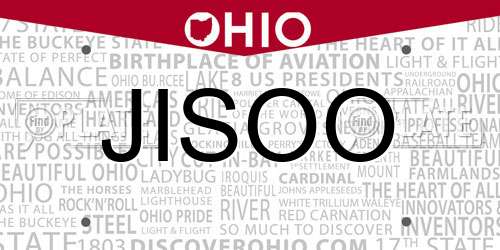 JISOO Ohio License Plate