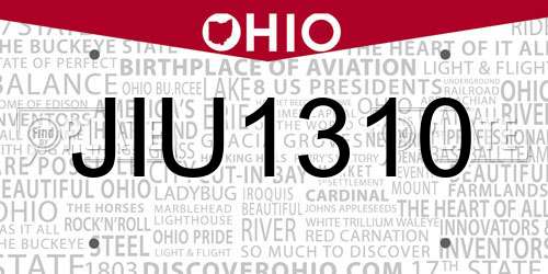 JIU1310 Ohio License Plate