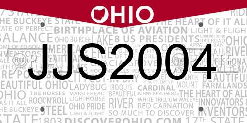 JJS2004 Ohio License Plate