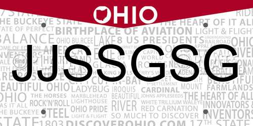 JJSSGSG Ohio License Plate