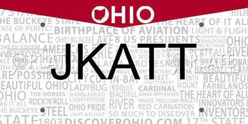 JKATT Ohio License Plate