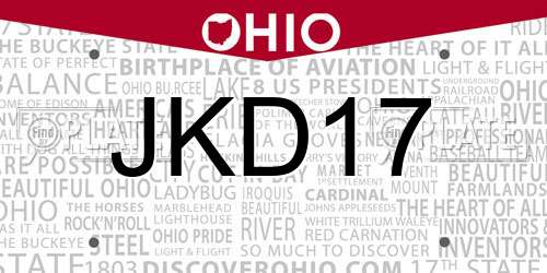 JKD17 Ohio License Plate