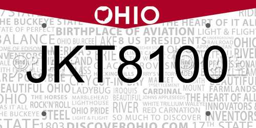 JKT8100 Ohio License Plate